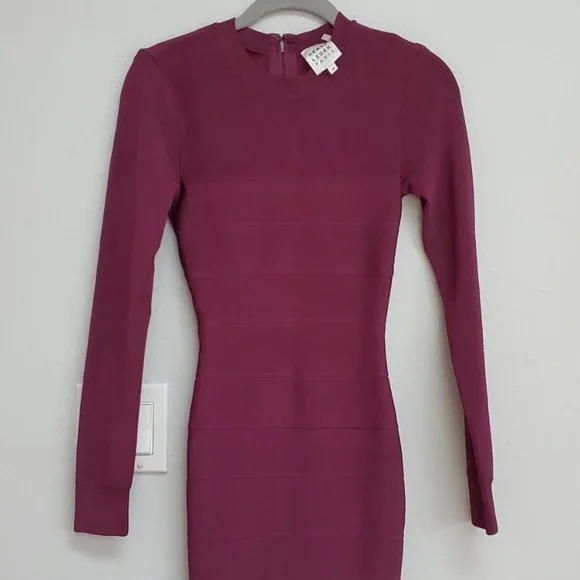 Herve Leger Paris Amethyst Long Sleeve Dress - Picture 4 of 11